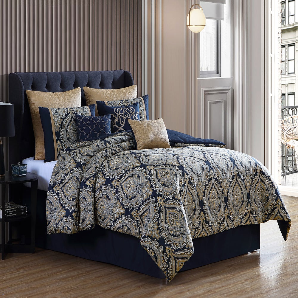 9pc Queen Stella Comforter Set - Blue