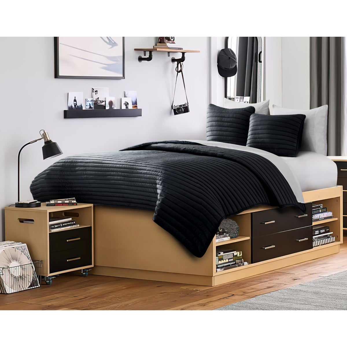 Puffer 2pc Comforter Twin Black