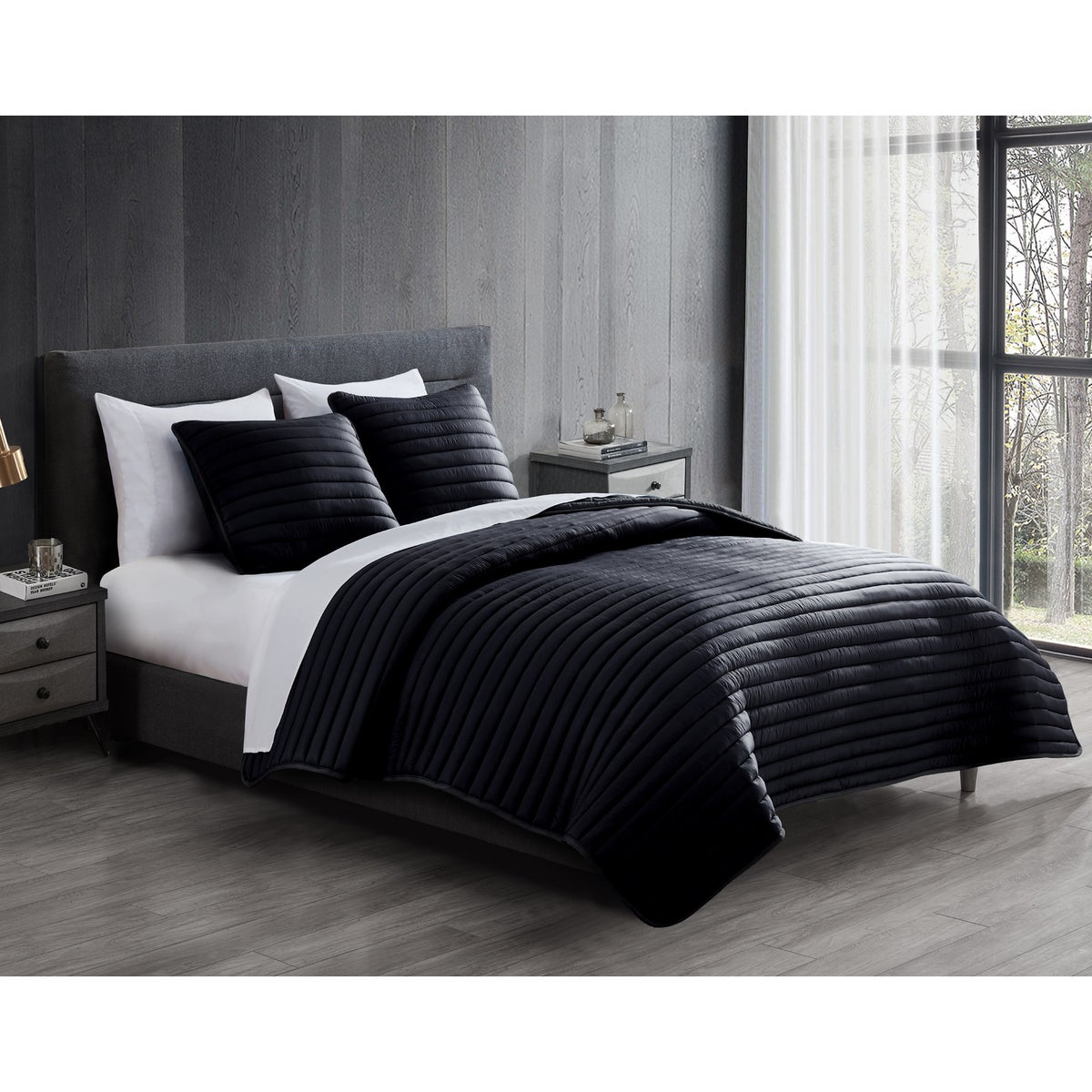 Puffer 2pc Comforter Twin Black