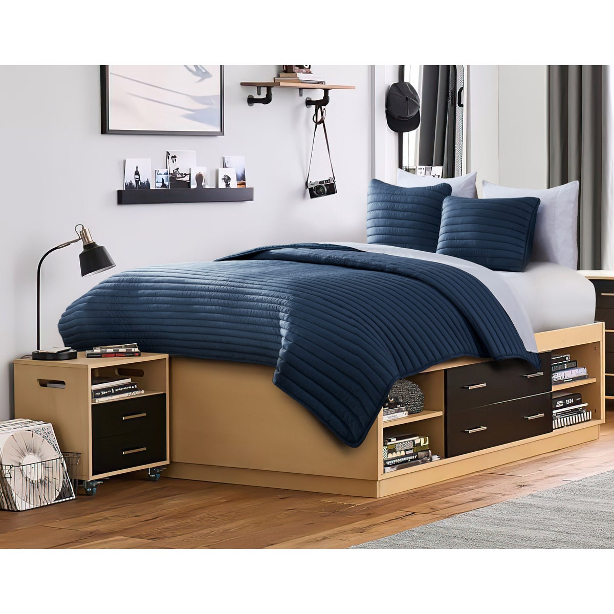 Puffer 2pc Comforter Twin Navy
