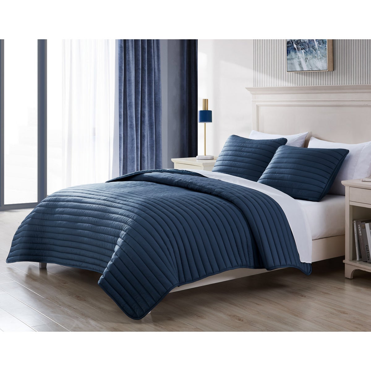 Puffer 2pc Comforter Twin Navy