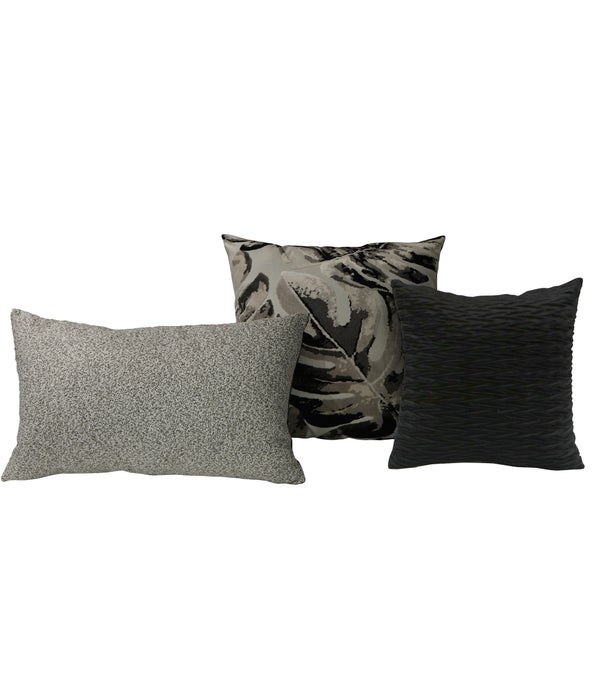 Stadia 3 pc Pillow Set  - Gray