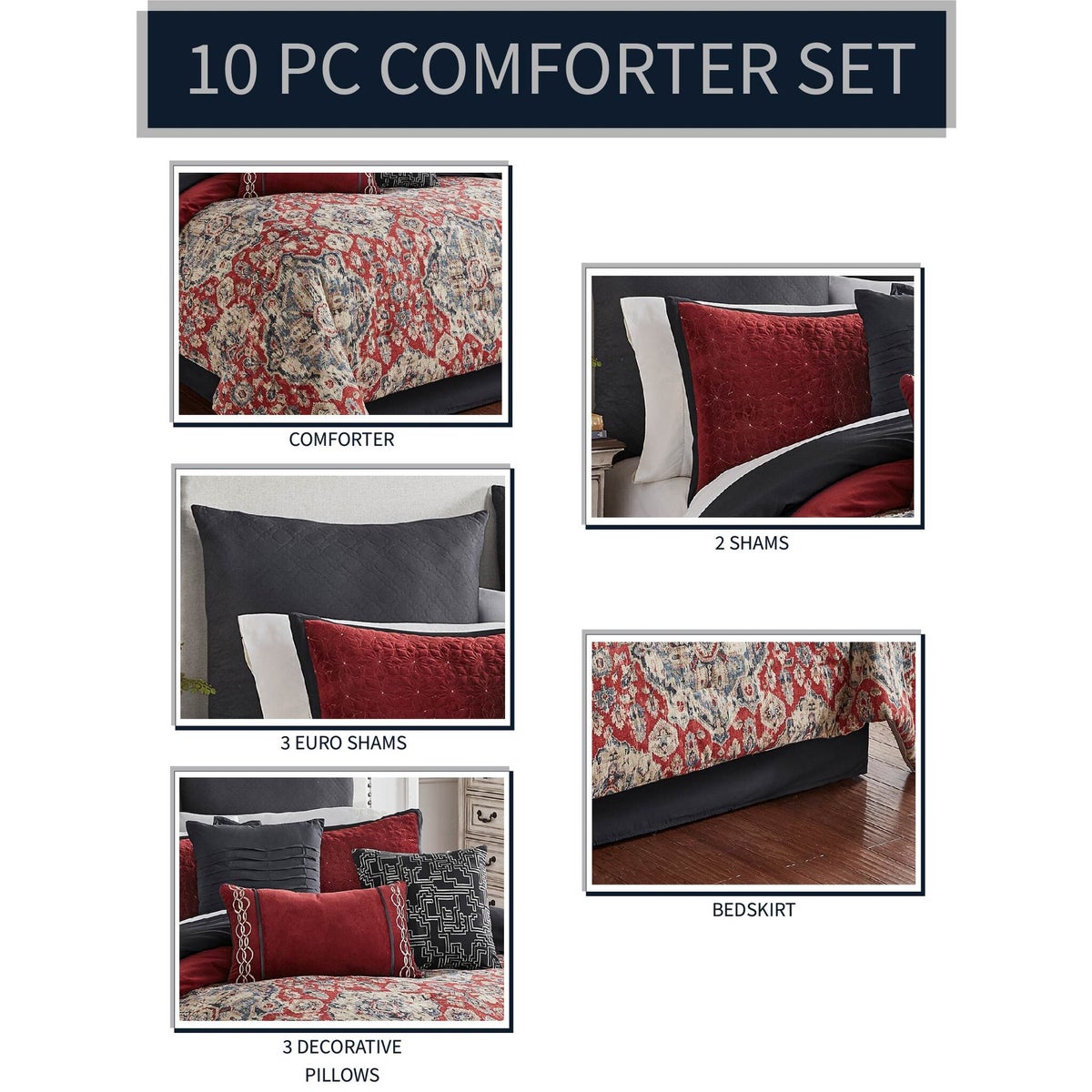 Stewart 9 pc Queen Comforter Set