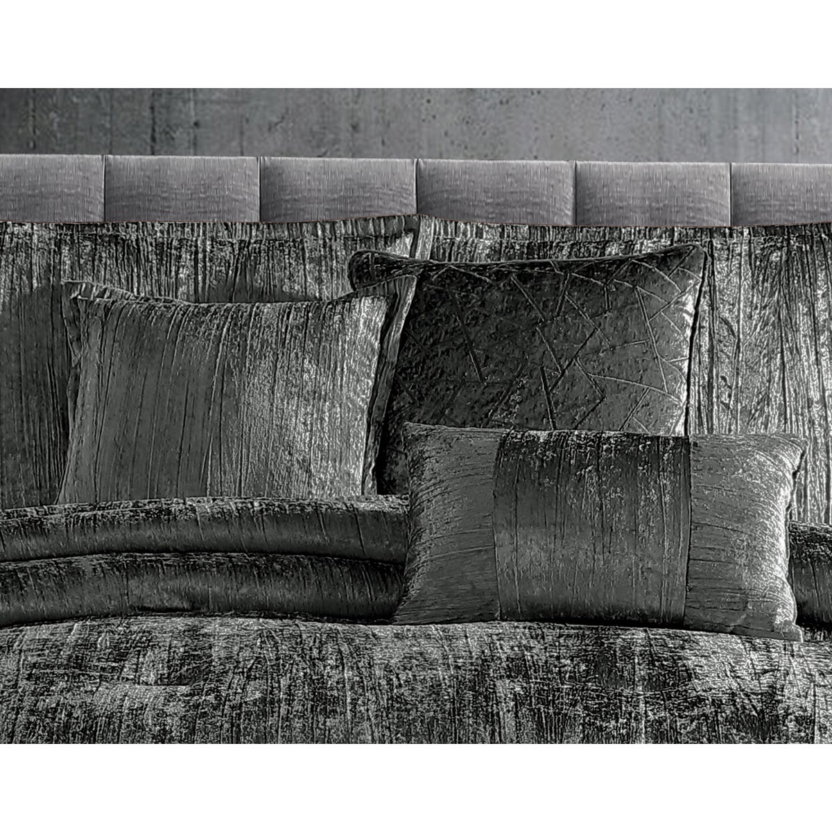 Taos 7 pc Comforter Queen Charcoal