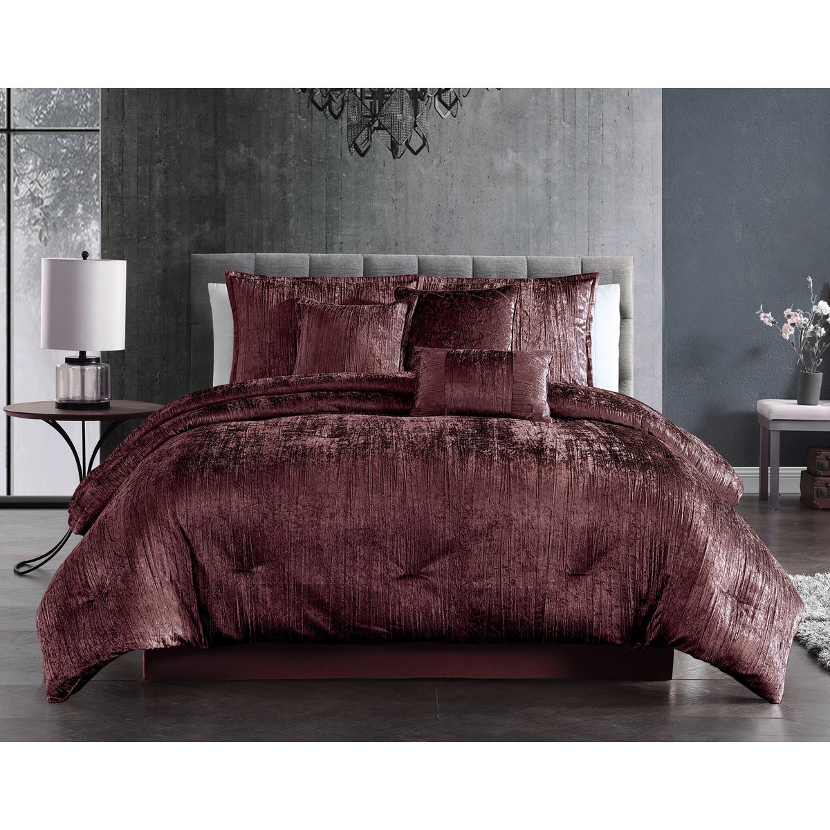 Taos 7 pc Comforter Queen Plum