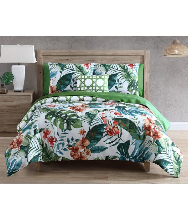 Tropical Dream 12 pc Queen Comforter Set