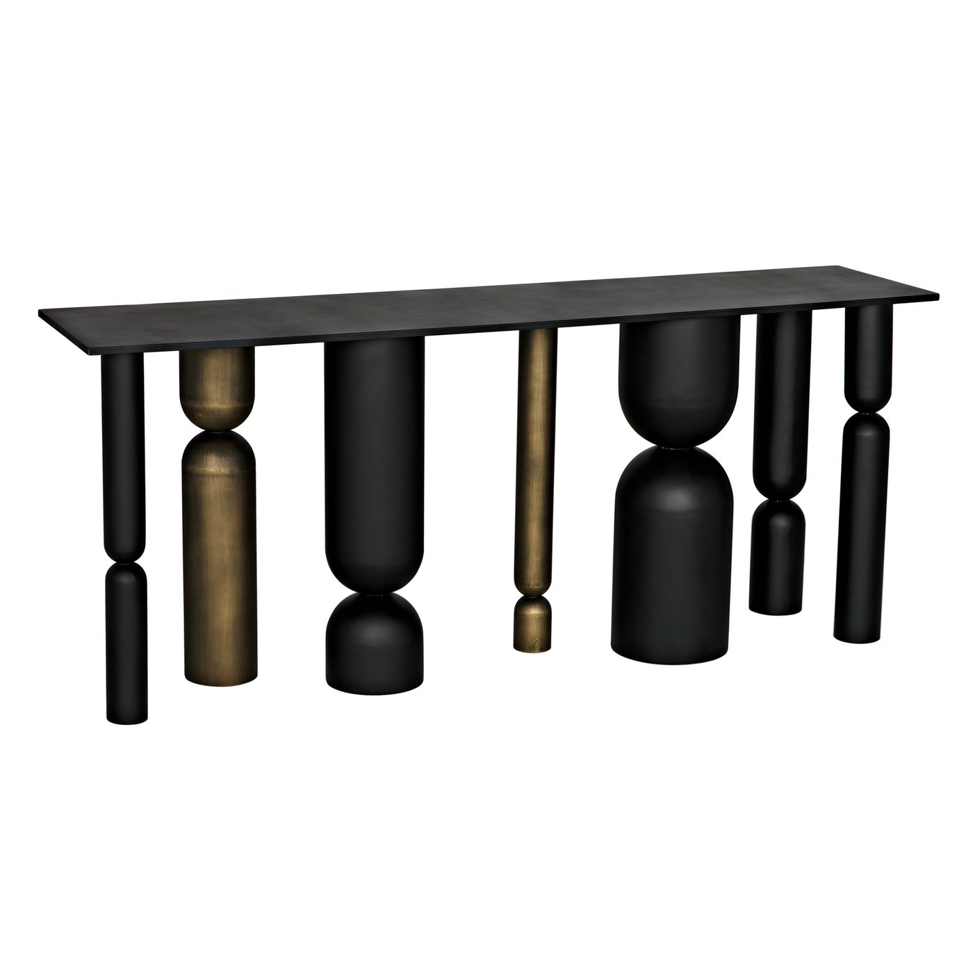 federation Glow for me Figaro Console, Black Metal and Aged Brass Finish - search | Noir Trading,  Inc.
