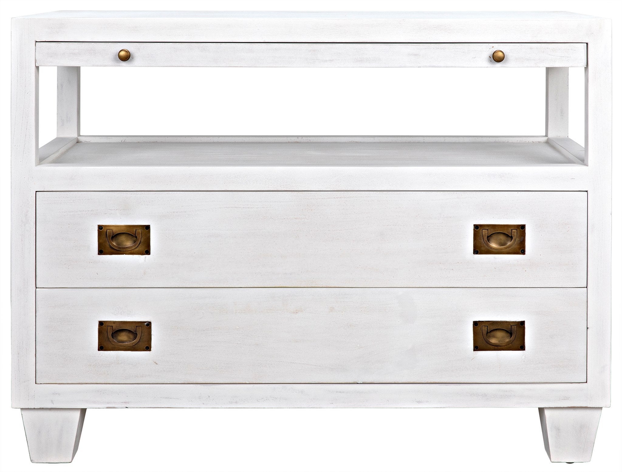 white 2 drawer side table