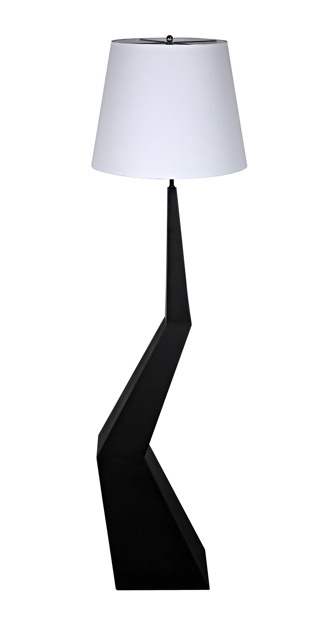 black geometric floor lamp