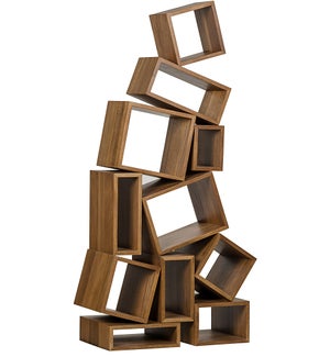 Cubist Bookcase, Dark Walnut
