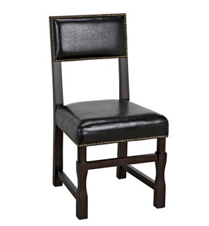 Abadon Side Chair with Leather, Distressed Brown