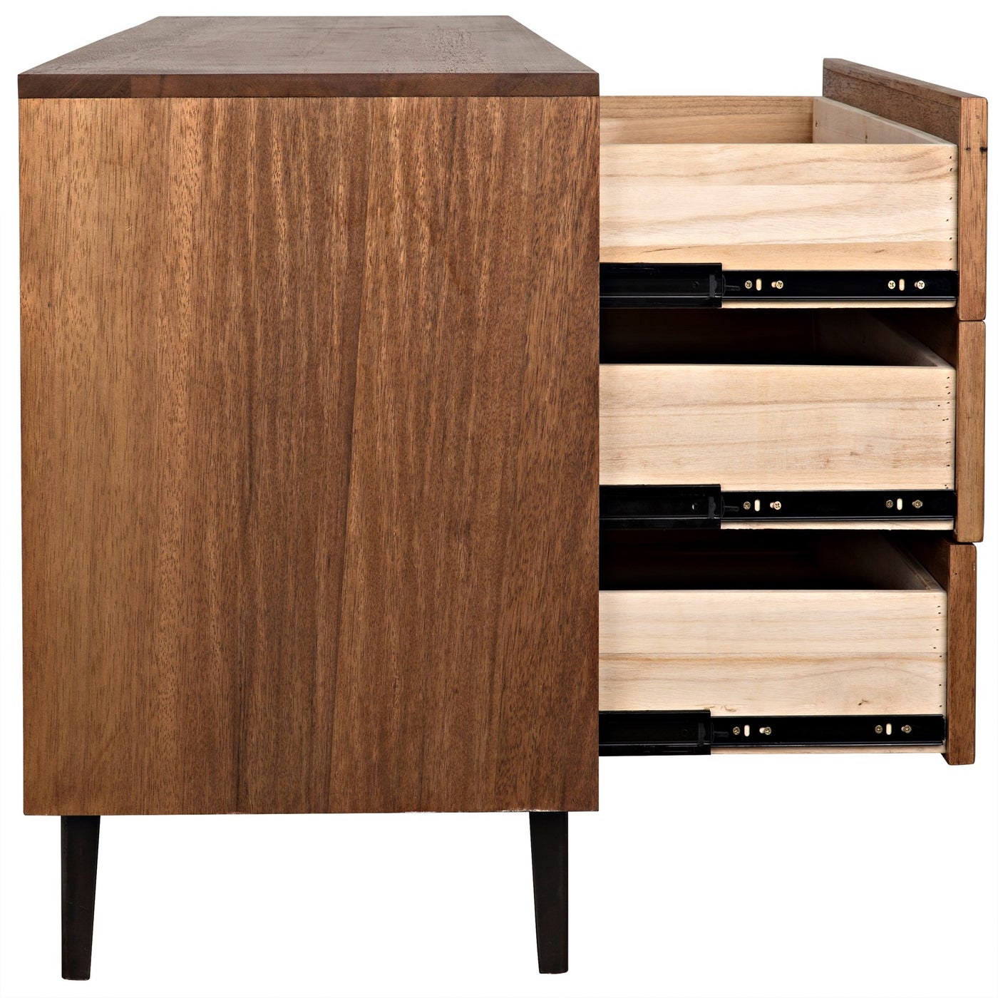 Bourgeois Sideboard, Walnut and Steel - dressers consoles & sideboards  (noir) | Noir Trading,