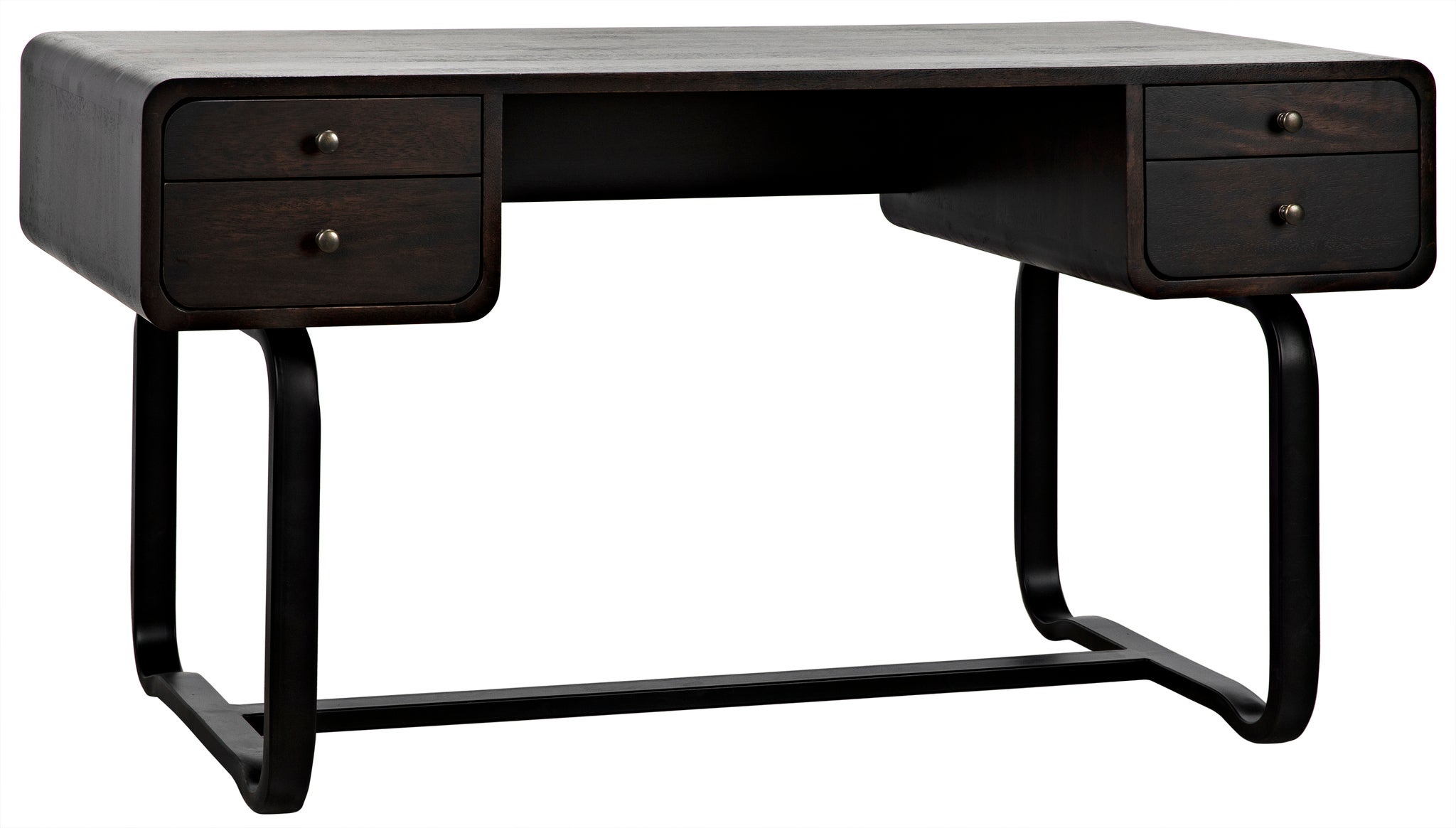 Voltes Desk, Ebony Walnut with Black Steel - desks | Noir Trading 