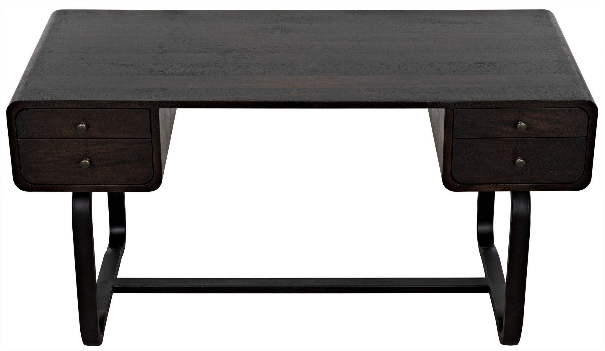 Voltes Desk, Ebony Walnut with Black Steel - desks | Noir Trading 