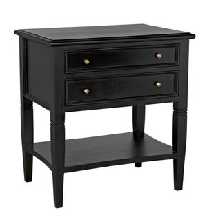 Oxford 2-Drawer Side Table, Hand Rubbed Black