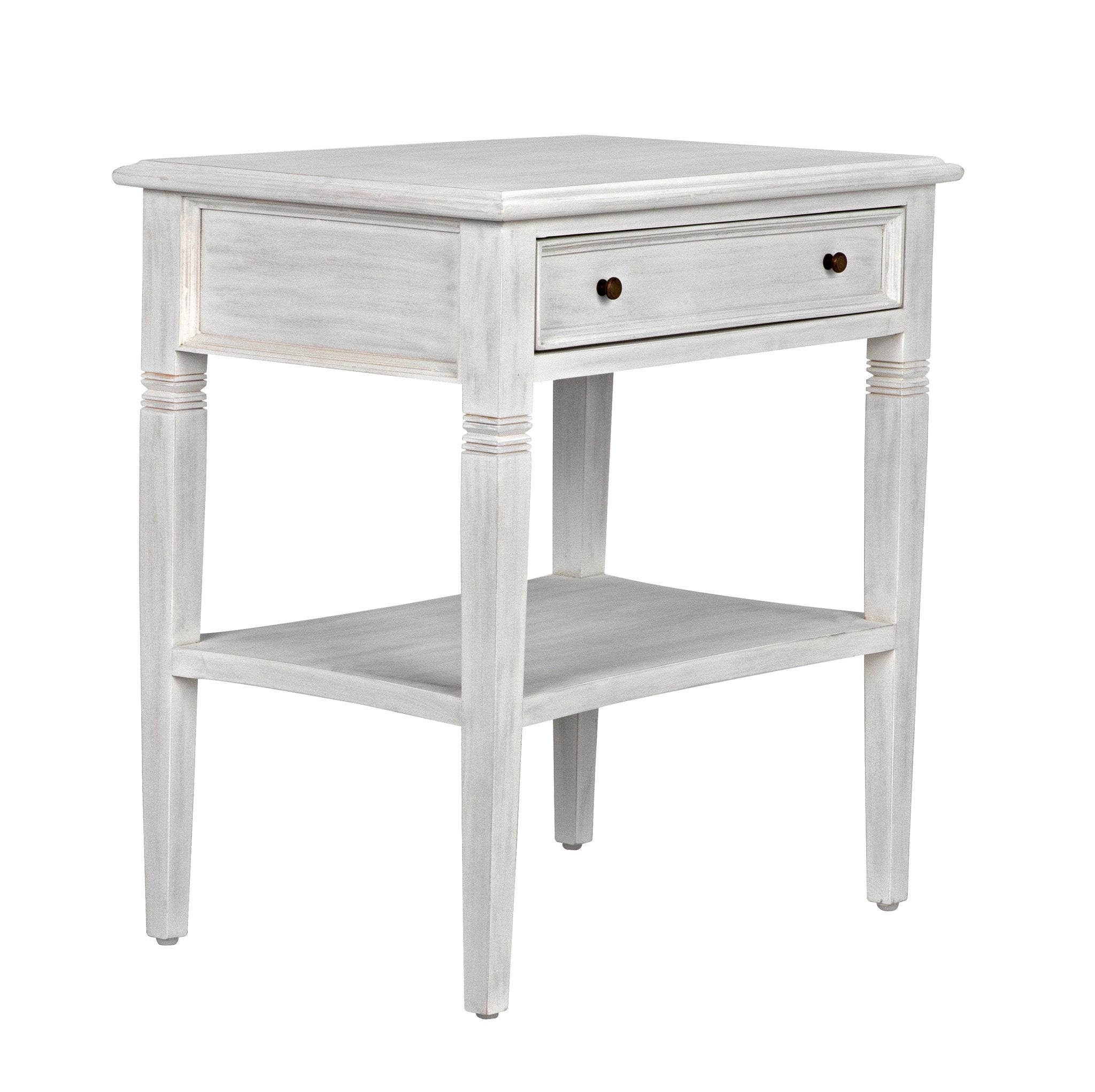 Oxford 1-Drawer Side Table, White Wash - accent tables (noir 