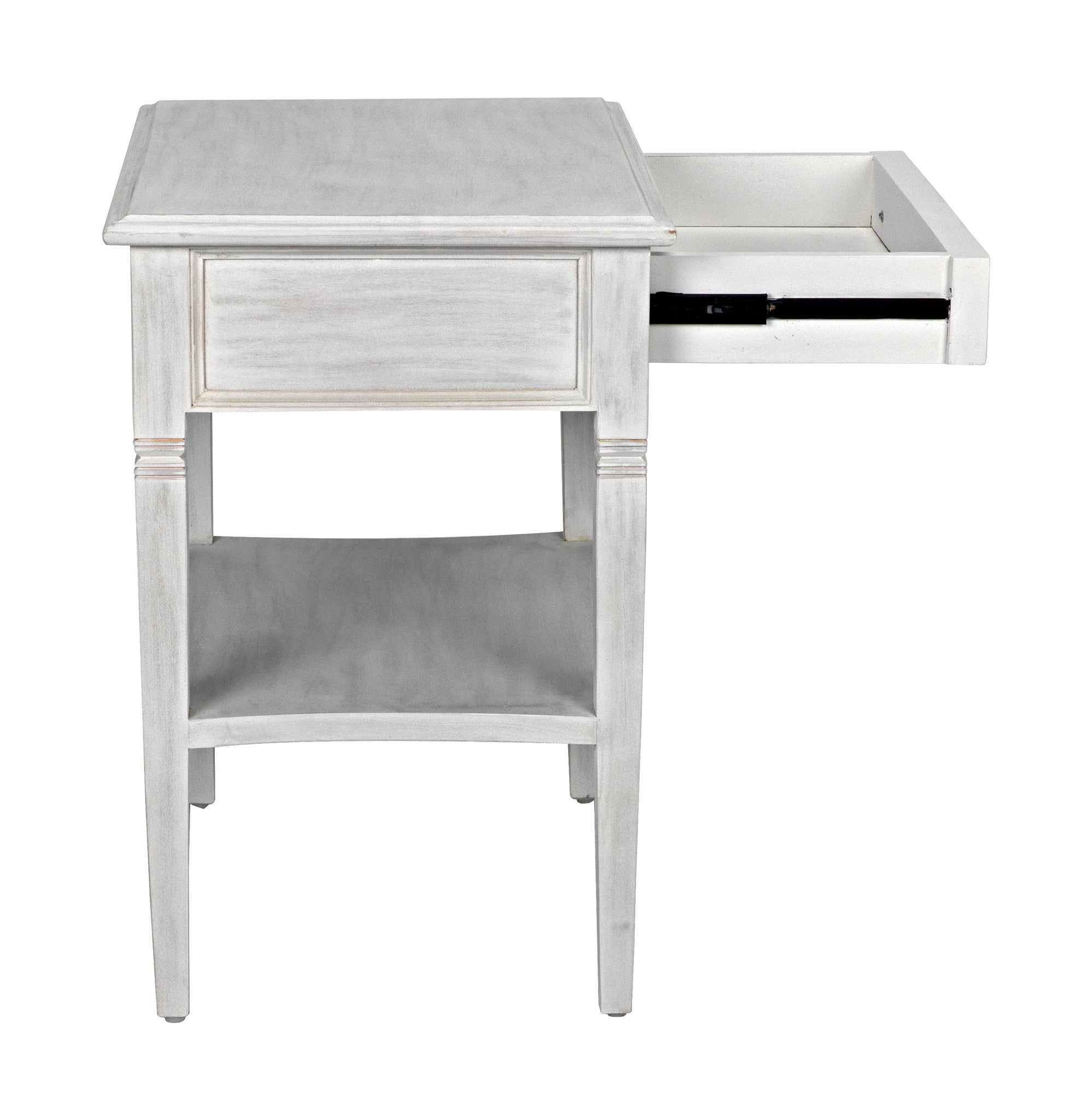 Oxford 1-Drawer Side Table, White Wash - accent tables (noir 