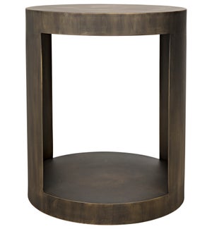 Chrysler Side Table, Steel with Aged Brass Finish