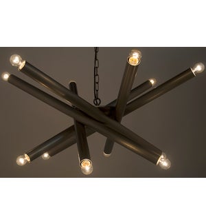 Lex Chandelier, Metal with Antique Silver Finish