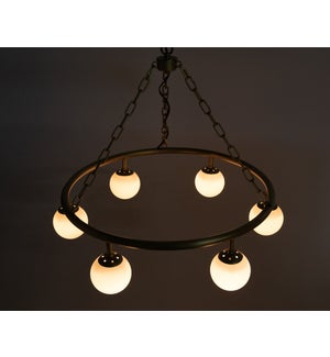 Modena Chandelier, Small, Metal with Brass Finish