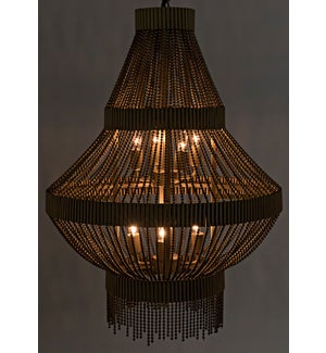 Domo Chandelier, Steel and Metal Beads with Brass Finish