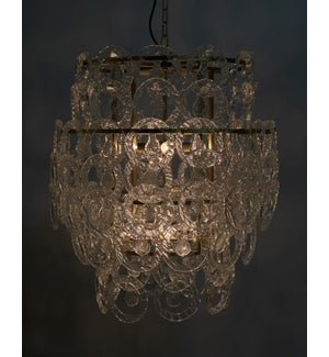 Quebec Chandelier, Metal with Brass Finish