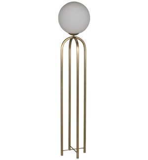 Moriarty Floor Lamp, Metal with Brass Finish