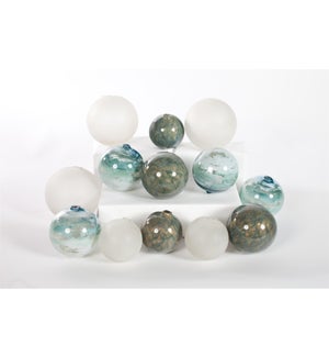 "Set of 12 Assorted Balls in Mirage, Ocean, and Frost Finish"