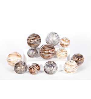 Set of 12 Spheres in Stone Court, Driftstone, Sanderling Finish