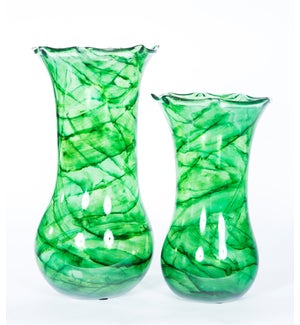Large Glass Vase in Aquatic Emerald