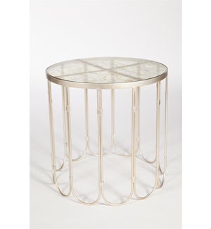 Looped Side Table in Platinum   w/ Top in Currier Gilt