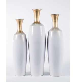 Large Table Bottle in Winter White Finish