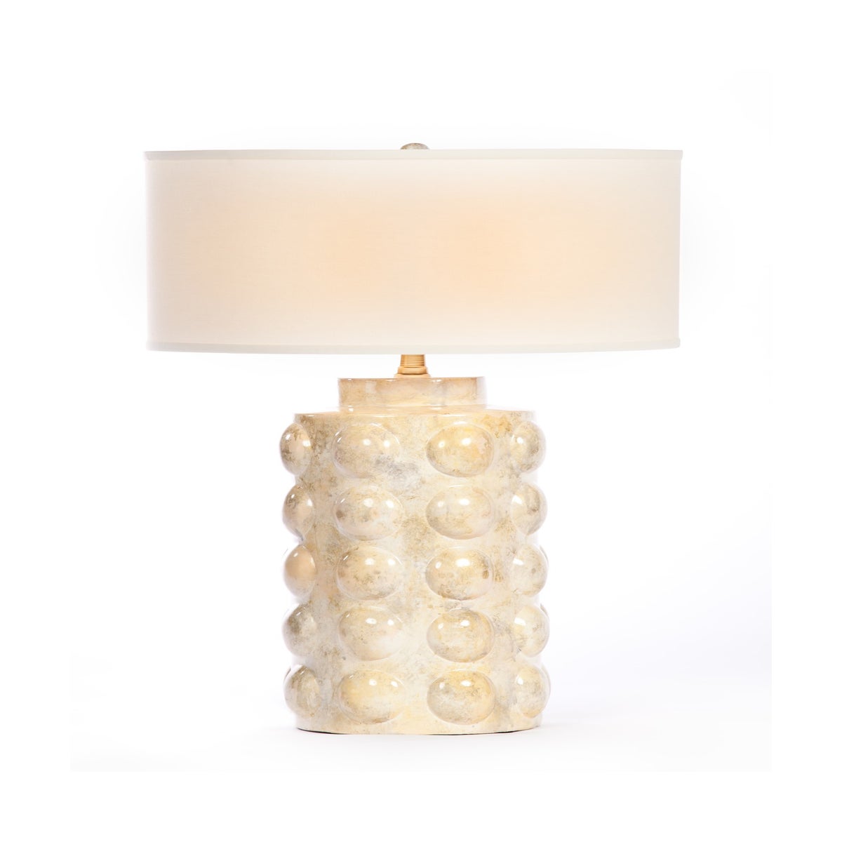 Zoey Table Lamp In Candle Wax Finish With White White 18 Drum Shade Table Lamps Prima Design Source