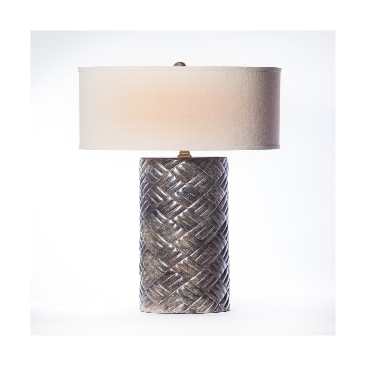 Dalton Table Lamp In Silver Cast With 18 Drum Shade In Linen With White Lining Table Lamps Prima Design Source
