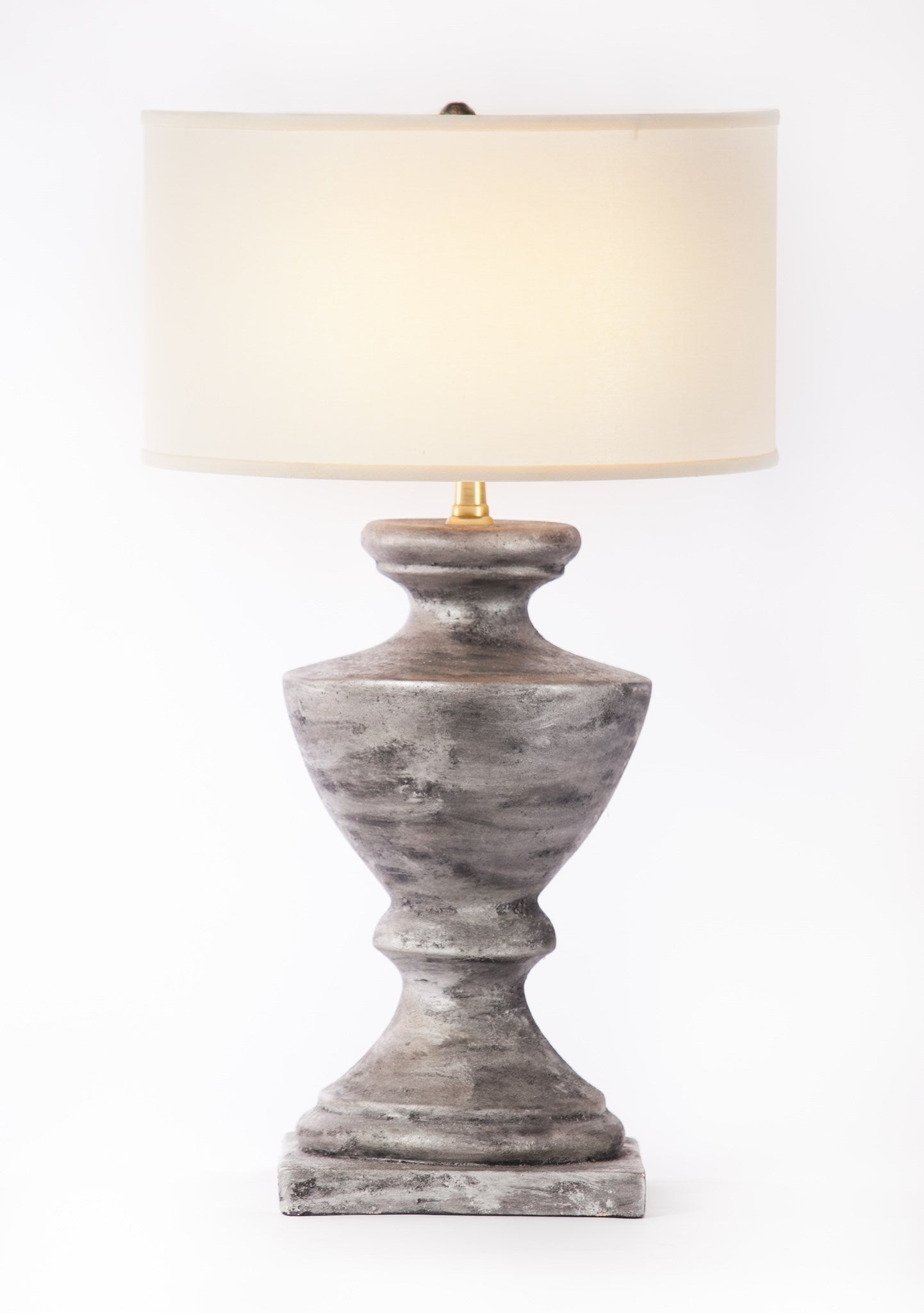 Sofia Table Lamp In Silver Cast W White White 18 Drum Shade Table Lamps Prima Design Source