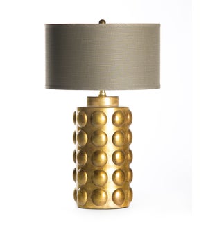 Zoey Table Lamp in Saffron with 18" Grey/Gold Drum Shade