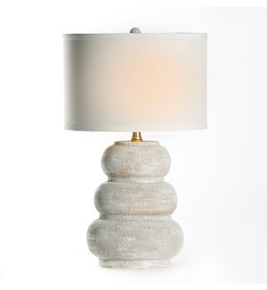 Conner Table Lamp in Vintage Blanco with 15" White/White Drum Shade