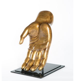 Hand on Stand Sculpture in Saffron