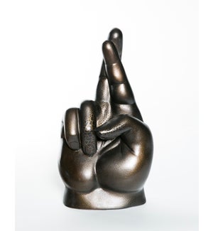 Crossed Fingers Sculpture in Cast Iron