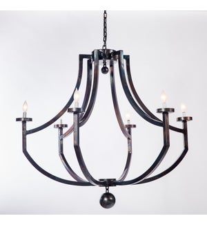 Kennedy Iron Chandelier with 6 Lights