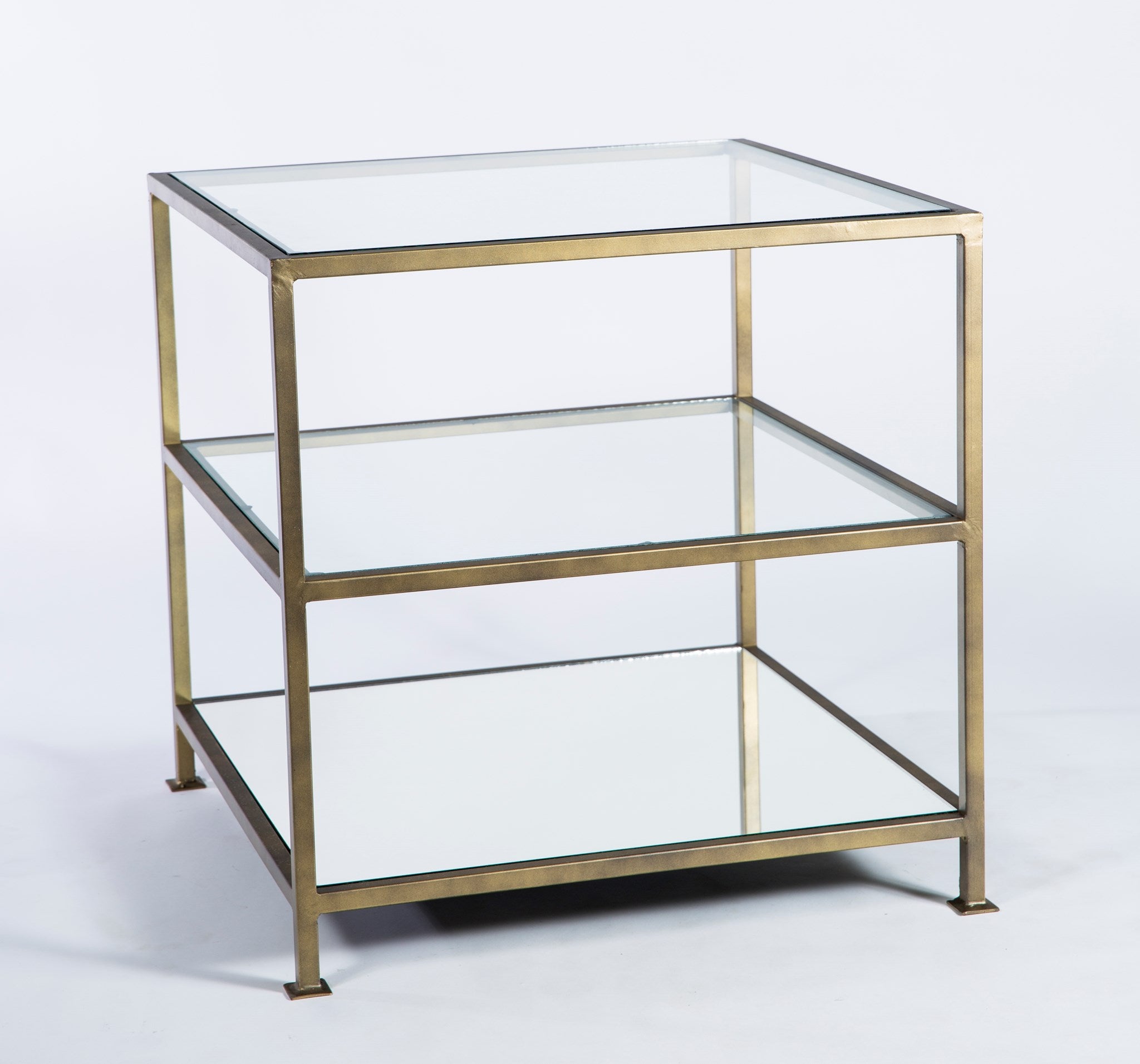 glass shelf side table