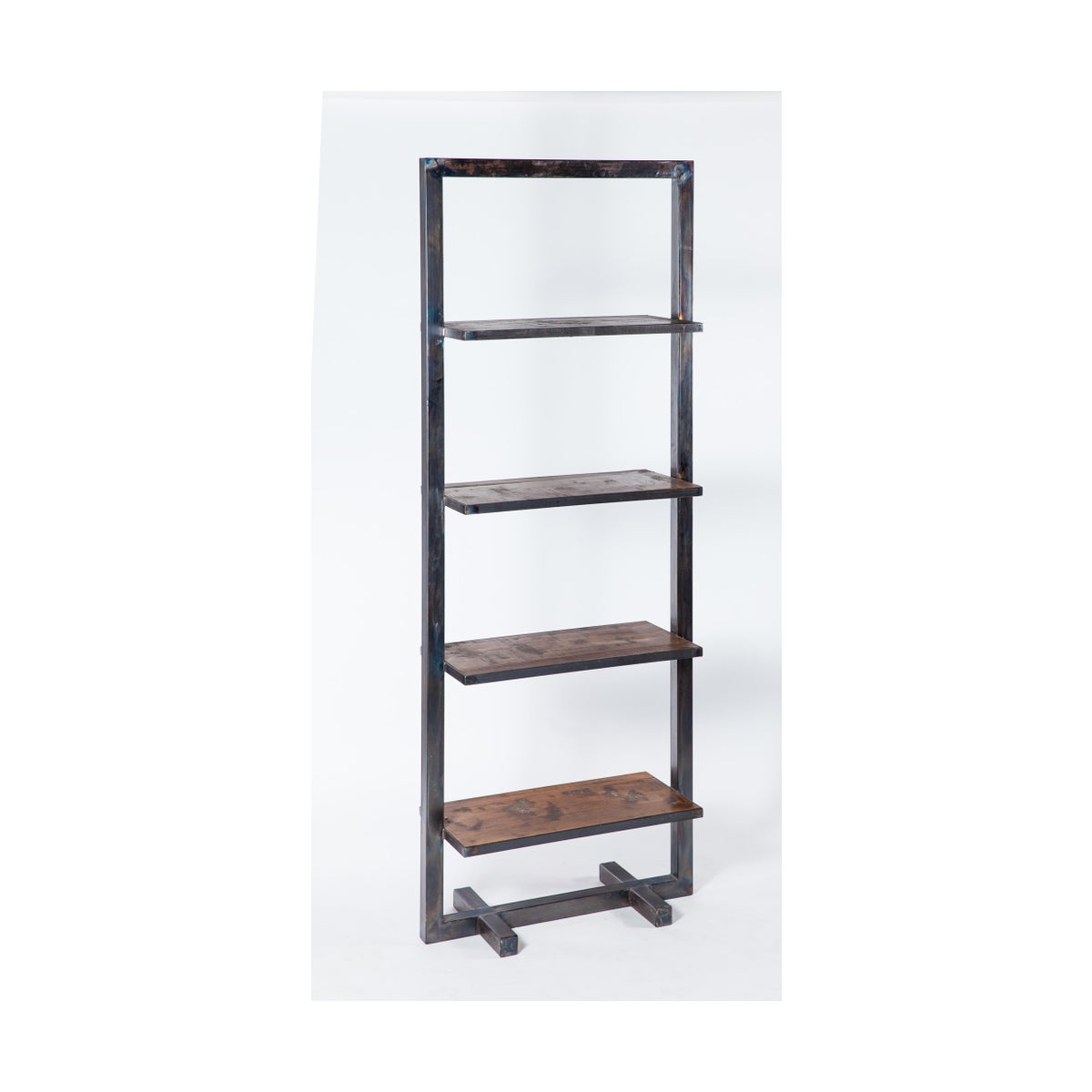 Jeremiah Etagere in Fire Finish with Wood Shelves