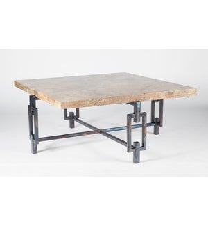 Elliot Square Cocktail Table with Square Marble Top