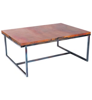 Foster Cocktail Table with Hammered Copper Top