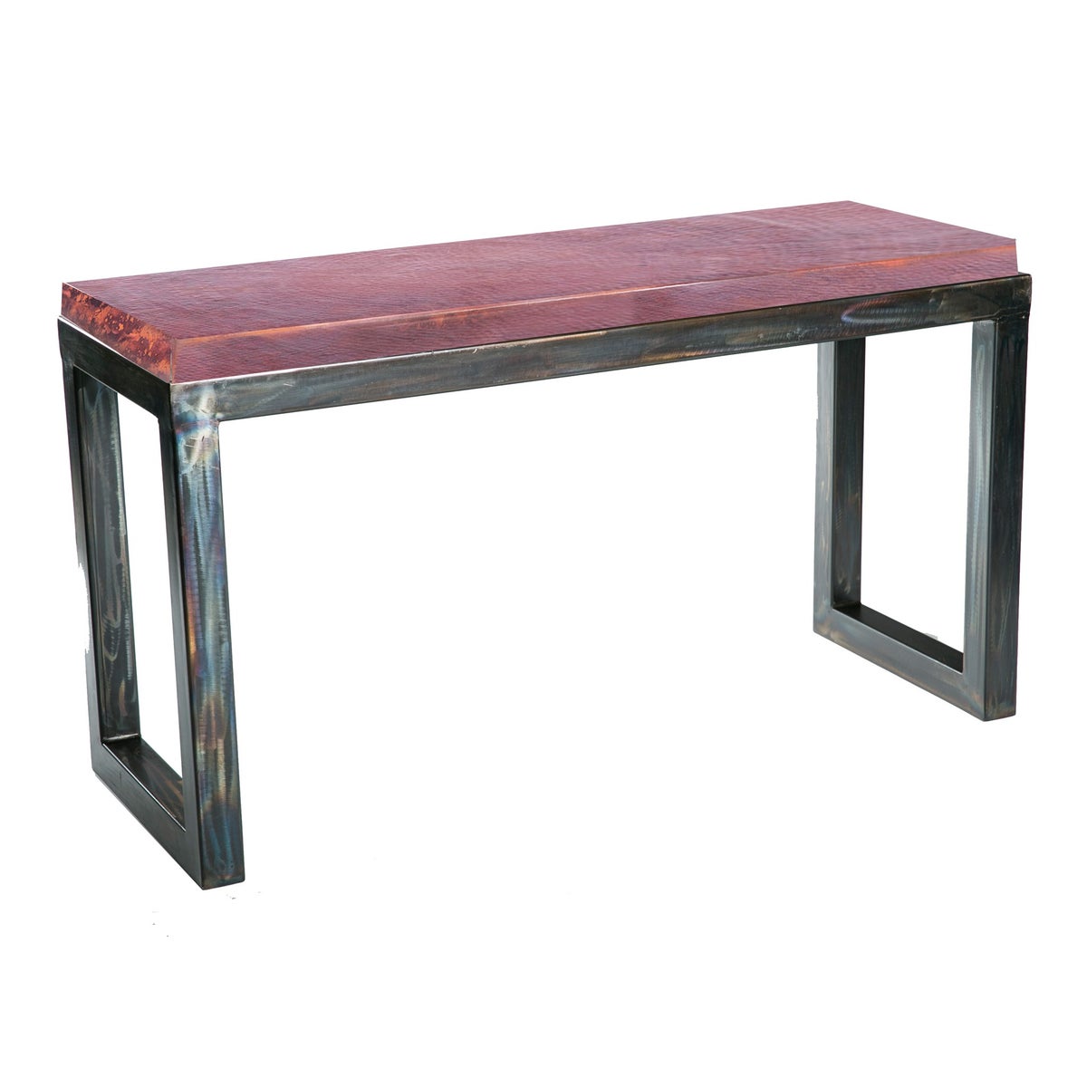 Chester Console Table with Natural Hammered Copper Top