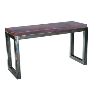 Chester Console Table with Dark Brown Hammered Copper Top