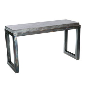 Chester Console Table with  Hammered Zinc Top