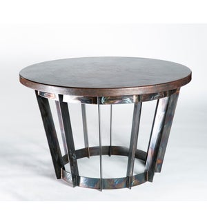 Dexter Foyer Table with Dark Brown Hammered Copper Top