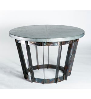Dexter Foyer Table with Hammered Zinc Top