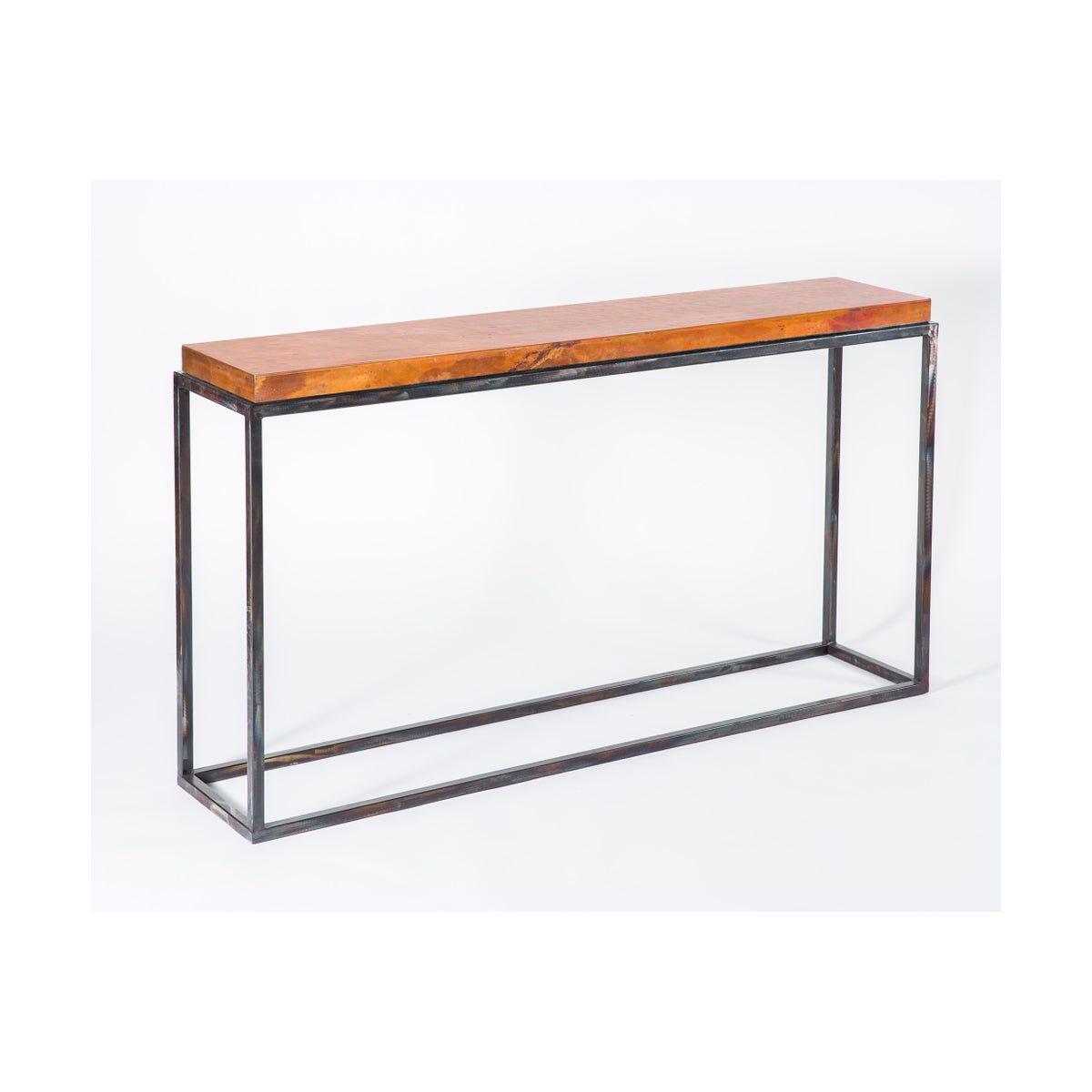 Brandon Console Table with Natural Hammered Copper Top
